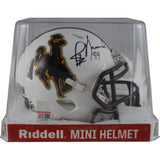 Jay Novacek Autographed/Signed Wyoming Cowboys Mini Helmet Beckett Witness 49694