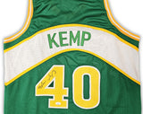 SEATTLE SUPERSONICS SHAWN KEMP AUTOGRAPHED SIGNED GREEN JERSEY JSA STOCK #215746