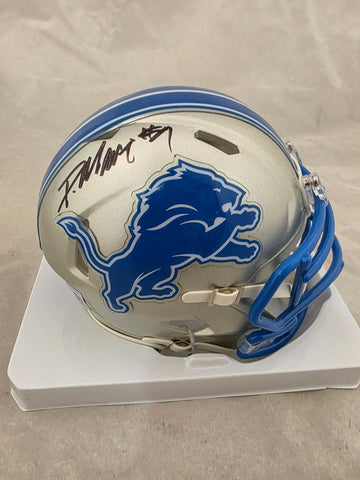 DERRICK MOORE SIGNED DETROIT LIONS SPEED MINI HELMET BECKETT QR