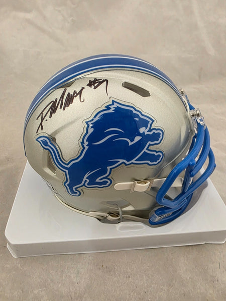 DERRICK MOORE SIGNED DETROIT LIONS SPEED MINI HELMET BECKETT QR