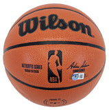 Magic Johnson & Shaquille O'Neal Signed Wilson Basketball w/ Silver Sig BAS Wit