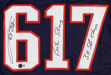 Joe Andruzzi Signed Patriots Jersey "Boston Strong" & "3xSB Champs" (Beckett) OG