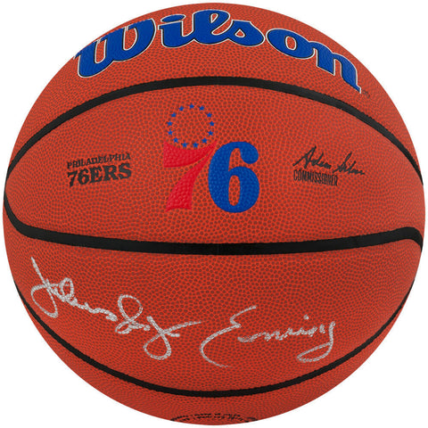 Julius 'Dr. J' Erving Signed Wilson 76ers Logo NBA Basketball - (SCHWARTZ COA)