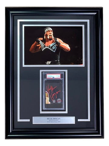 Hulk Hogan Signed Framed WWE WWF Cut Signature PSA