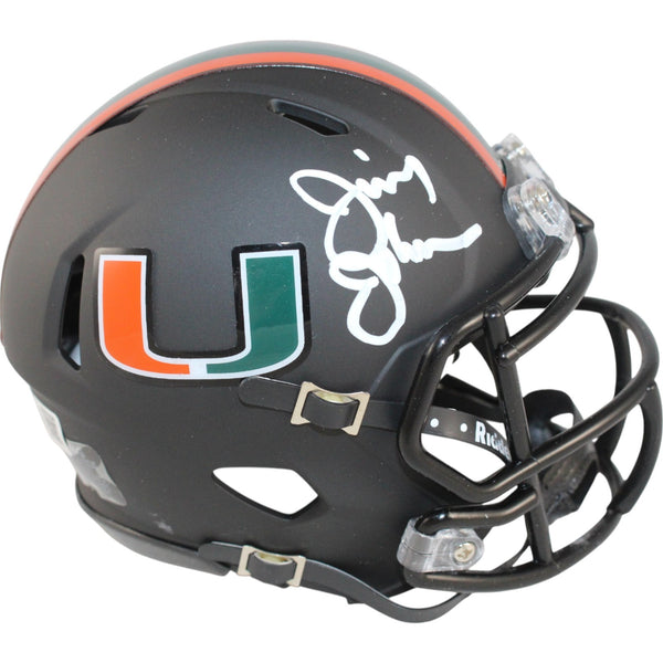 Jimmy Johnson Autographed Miami Hurricanes Alt Nights Mini Helmet Beckett 50132