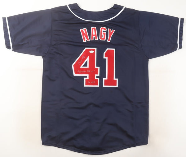 Charles Nagy Signed Cleveland Indians Blue Jersey (JSA COA) 3xAll Star Pitcher