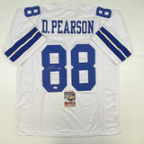 Autographed/Signed Drew Pearson Dallas White Football Jersey JSA COA