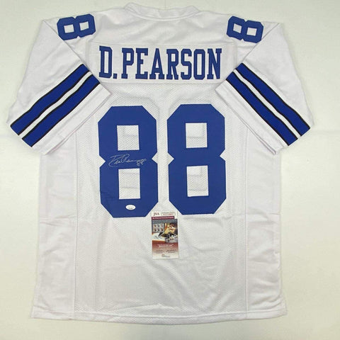 Autographed/Signed Drew Pearson Dallas White Football Jersey JSA COA