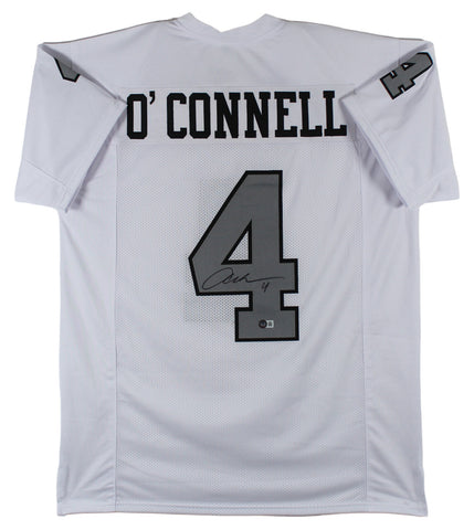 Aidan O'Connell Authentic Signed White Color Rush Pro Style Jersey BAS Witnessed