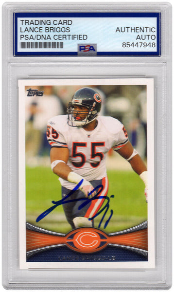 Lance Briggs Signed Bears 2012 Topps Football Trading Card #227 - (PSA Slabbed)