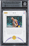 Lakers Magic Johnson Signed 2016 Panini Excalibur Jousting #26 Card BAS Slabbed