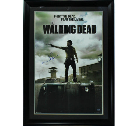 Norman Reedus Signed Framed The Walking Dead Season Three Full Size Poster