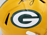 Aaron Jones Autographed Packers Yellow Full Size Helmet Beckett Witness 1W406046