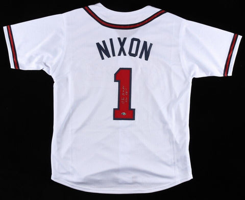 Otis Nixon Signed Atlanta Braves White Jersey Inscribed "620 SBs" (RSA Hologram)