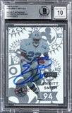 Cowboys Emmitt Smith Authentic Signed 1994 Playoff #238 Card Auto 10! BAS Slab