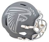 Falcons Julio Jones Signed Slate Full Size Speed Rep Helmet W/ Case BAS Witness