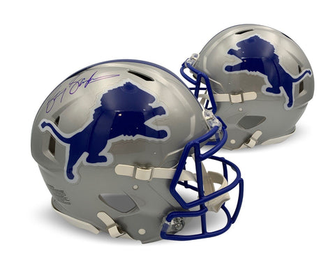 Barry Sanders Autographed Detroit Lions Signed Full Size Authentic Helmet JSA