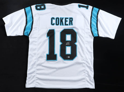 Jalen Coker Signed Panthers White Home Jersey (Beckett) Carolina Wide Receiver