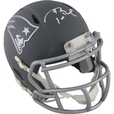 Tom Brady Autographed New England Patriots Slate Mini Helmet Fanatics 48957