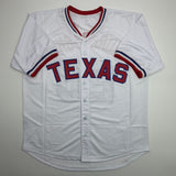 Autographed/Signed Jeff Burroughs Texas White Baseball Jersey Beckett COA