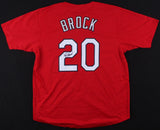 Lou Brock Signed Red St. Louis Cardinals Jersey (JSA COA) 2xWorld Series Champs
