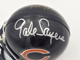 Dick Butkus & Gale Sayers Autographed Bears Blue Mini Helmet Beckett #AE16659