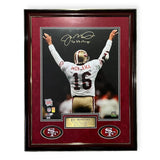 Joe Montana Autographed 16x20 Photo Framed to 23x27 w/ Inscription