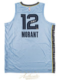 Ja Morant Autographed Memphis Grizzlies Jordan Brand Blue Nike Jersey Panini