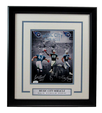 Music City Miracle Signed Dyson/Neal/Wycheck Eagles 8x10 Photo Framed JSA 188515