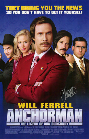 Christina Applegate Signed Anchorman Legend of Ron Burgandy 11x17 Poster -SS COA