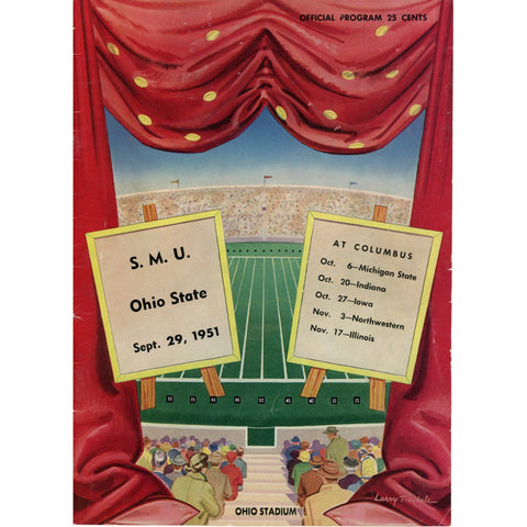Ohio State Buckeyes vs Southern Methodist 09/29/1951 Gameday Magazine 59331