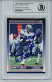 Emmitt Smith Autographed 1990 Score #101 Rookie Card HOF Beckett Slab 35040