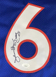 Julius Dr J Erving Signed Custom Blue Pro-Style Basketball Jersey JSA
