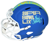DEVONTA SMITH SIGNED PHILADELPHIA EAGLES BLUE SUPER BOWL 59 LIX FULL SIZE HELMET