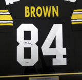 STEELERS ANTONIO BROWN AUTOGRAPHED SIGNED FRAMED BLACK JERSEY PSA/DNA 107966