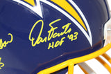 Chargers Triplets Signed San Diego Chargers Authentic Helmet w/HOF BAS 39859