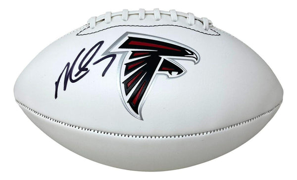 Michael Vick Signed Atlanta Falcons Logo Football (Beckett) 4xPro Bowl Q.B.