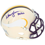 Warren Moon Autographed "HOF 06" Vikings RETRO Speed Mini Helmet Beckett