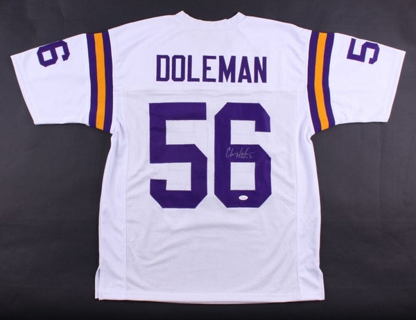 Chris Doleman Signed Vikings Jersey Inscribed "HOF 12" (JSA COA) 8xPro Bowl DE