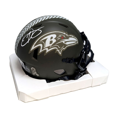 Odell Beckham Autographed Ravens Salute Mini Helmet - BAS