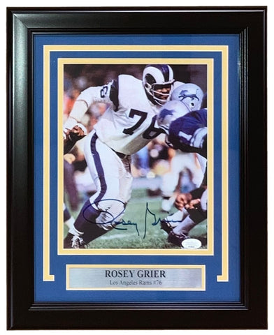 Rosey Grier Signed Framed 8x10 Los Angeles Rams Photo JSA
