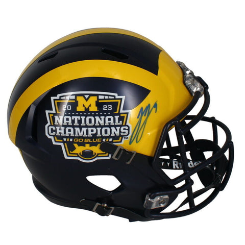 J.J. McCarthy Autographed Wolverines Nat't Champs Full Size Speed Helmet Beckett