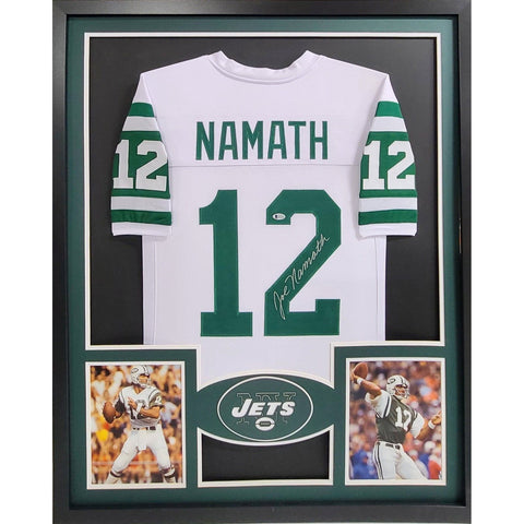 Joe Namath Autographed Signed Framed New York Jets Jersey BECKETT