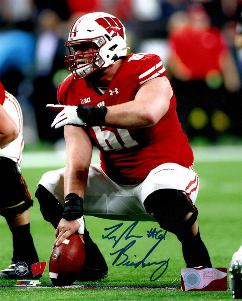 WI Badgers Center TYLER BIADASZ Signed 8X10 Photo #2 AUTO - 2020 Draft Pick