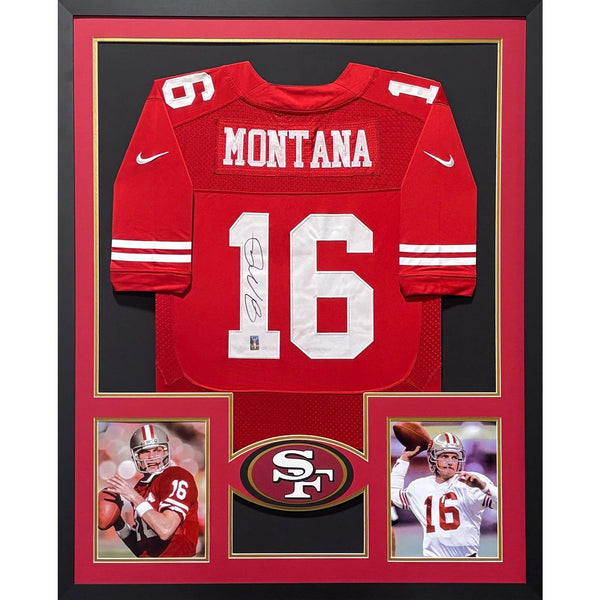 Joe Montana Autographed Signed Framed San Francisco 49ers Jersey