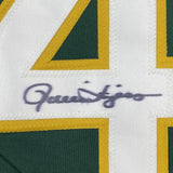 Framed Autographed/Signed Rollie Fingers 35x39 Oakland Green Jersey JSA COA