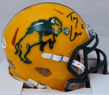 TREY LANCE AUTOGRAPHED NORTH DAKOTA STATE BISON SPEED MINI HELMET BECKETT 187734