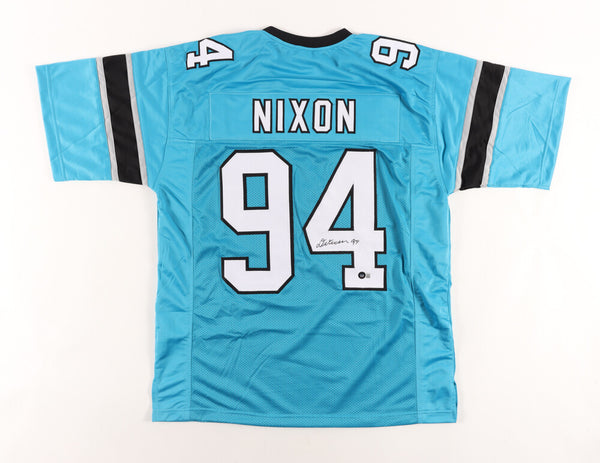 Daviyon Nixon Signed Panthers Jersey (Beckett) Carolina 2021 Draft Pick / Iowa