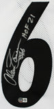 Alan Faneca "HOF 21" Authentic Signed White Pro Style Jersey BAS Witnessed