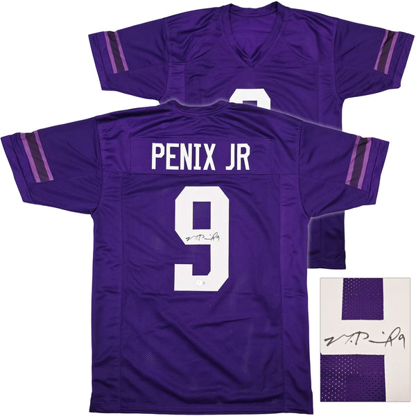 WASHINGTON MICHAEL PENIX JR. AUTOGRAPHED PURPLE JERSEY BECKETT WITNESS 242574